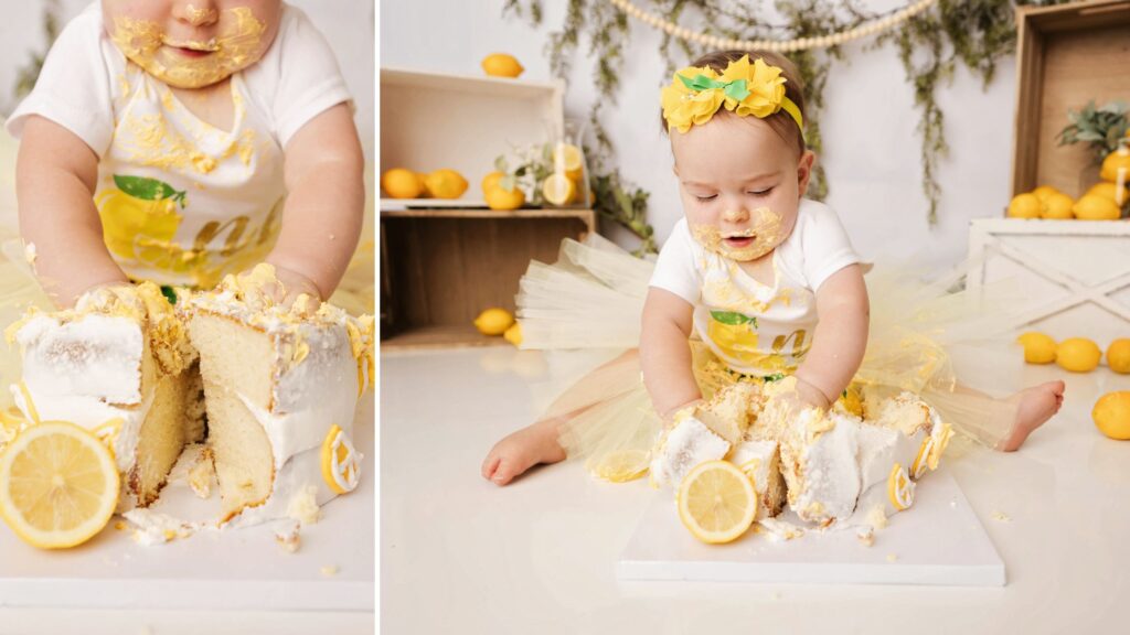 baby girl cake smash photo ideas